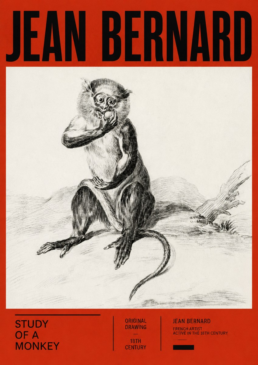 Jean Bernard Study of a Monkey No2 - Póster