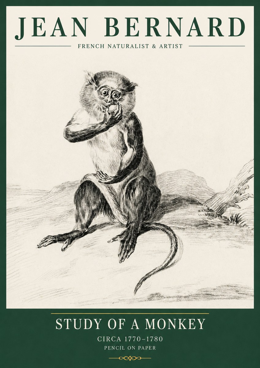 Jean Bernard Study of a Monkey No5 - Póster