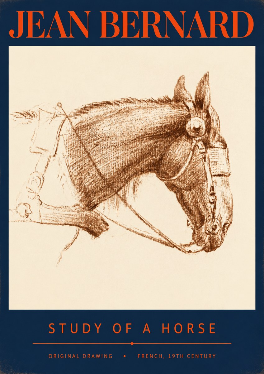 Jean Bernard Equine Study No3 - Póster