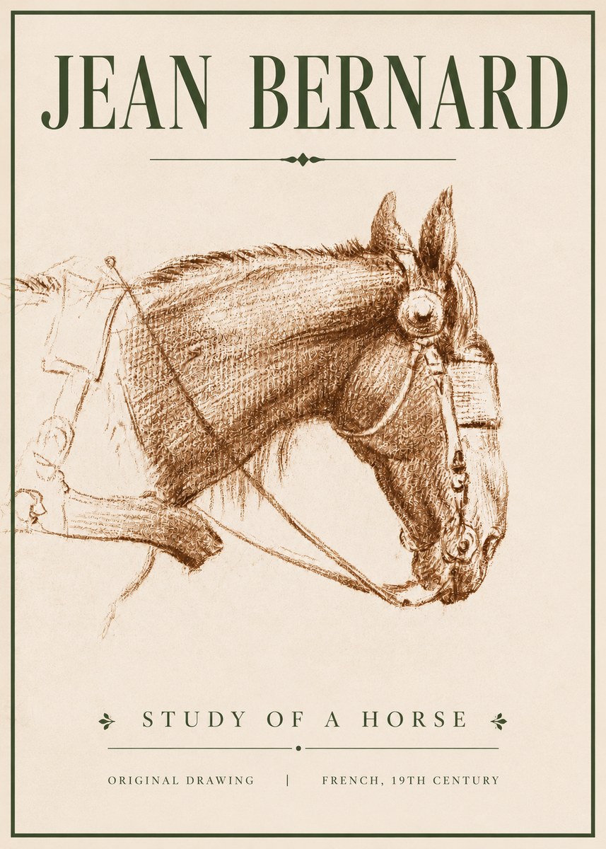 Jean Bernard Equine Study No5 - Póster
