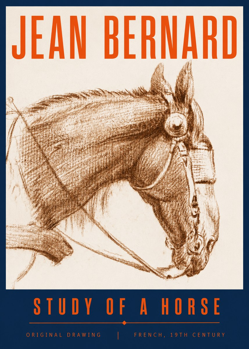 Jean Bernard Equine Study No6 - Póster