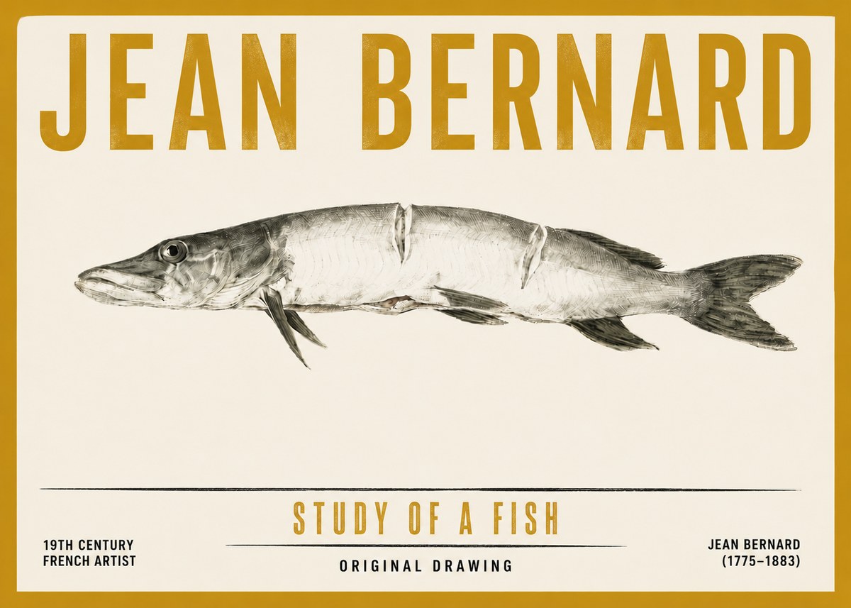 Jean Bernard Study of a Fish II No5 - Póster