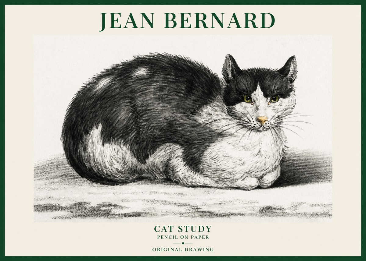 Jean Bernard Cat Study II No6 - Póster