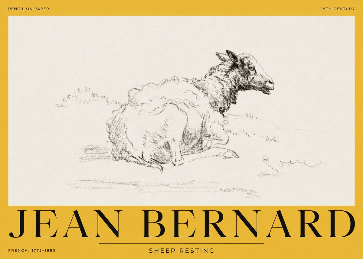 Jean Bernard Sheep Resting No2 - Póster