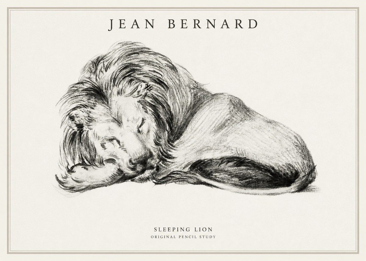 Jean Bernard Sleeping Lion No1 - Póster