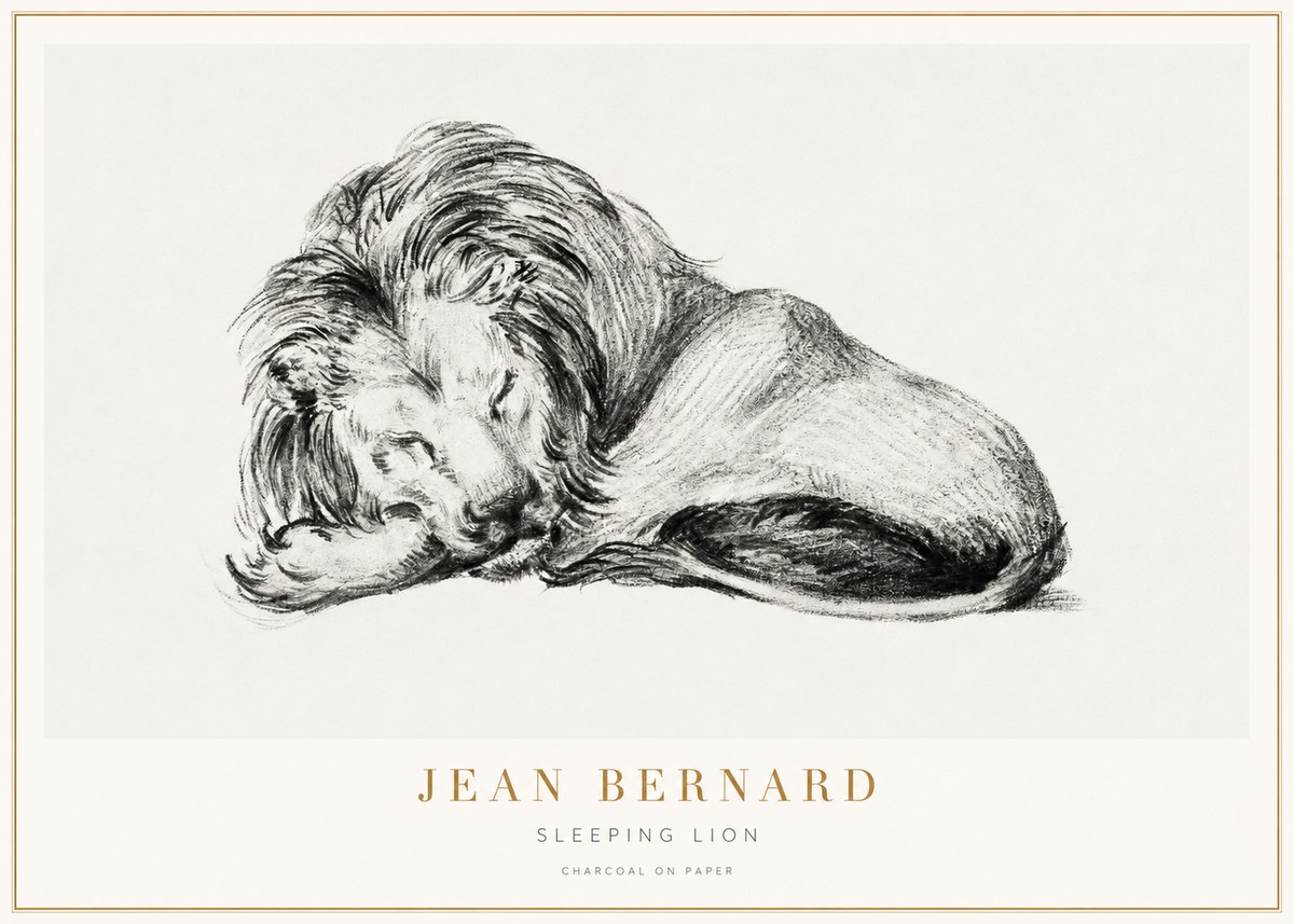 Jean Bernard Sleeping Lion No3 - Póster