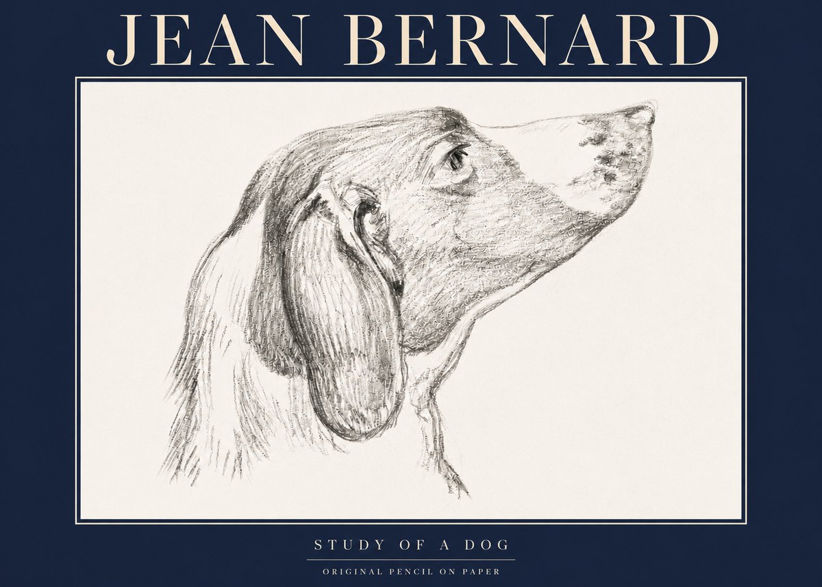Jean Bernard Study of a Dog I No4 - Póster