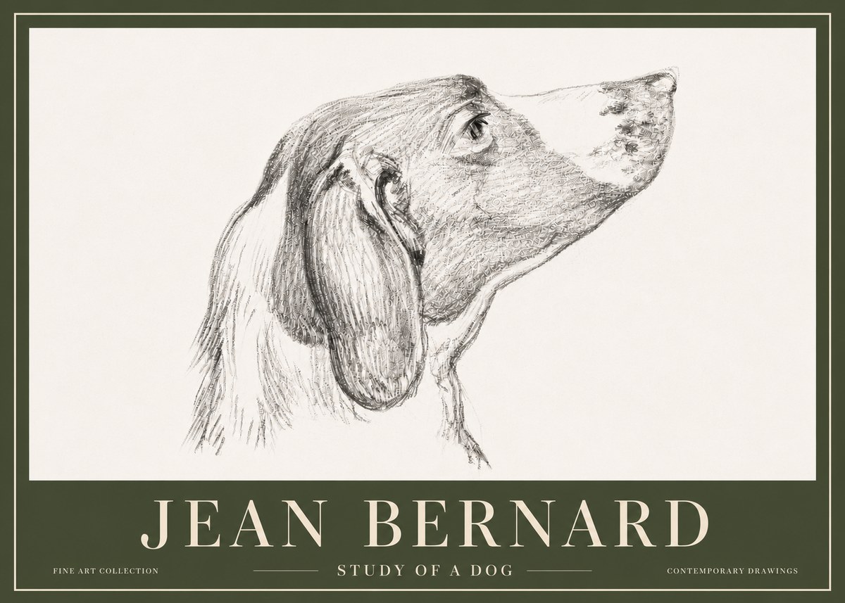 Jean Bernard Study of a Dog I No5 - Póster