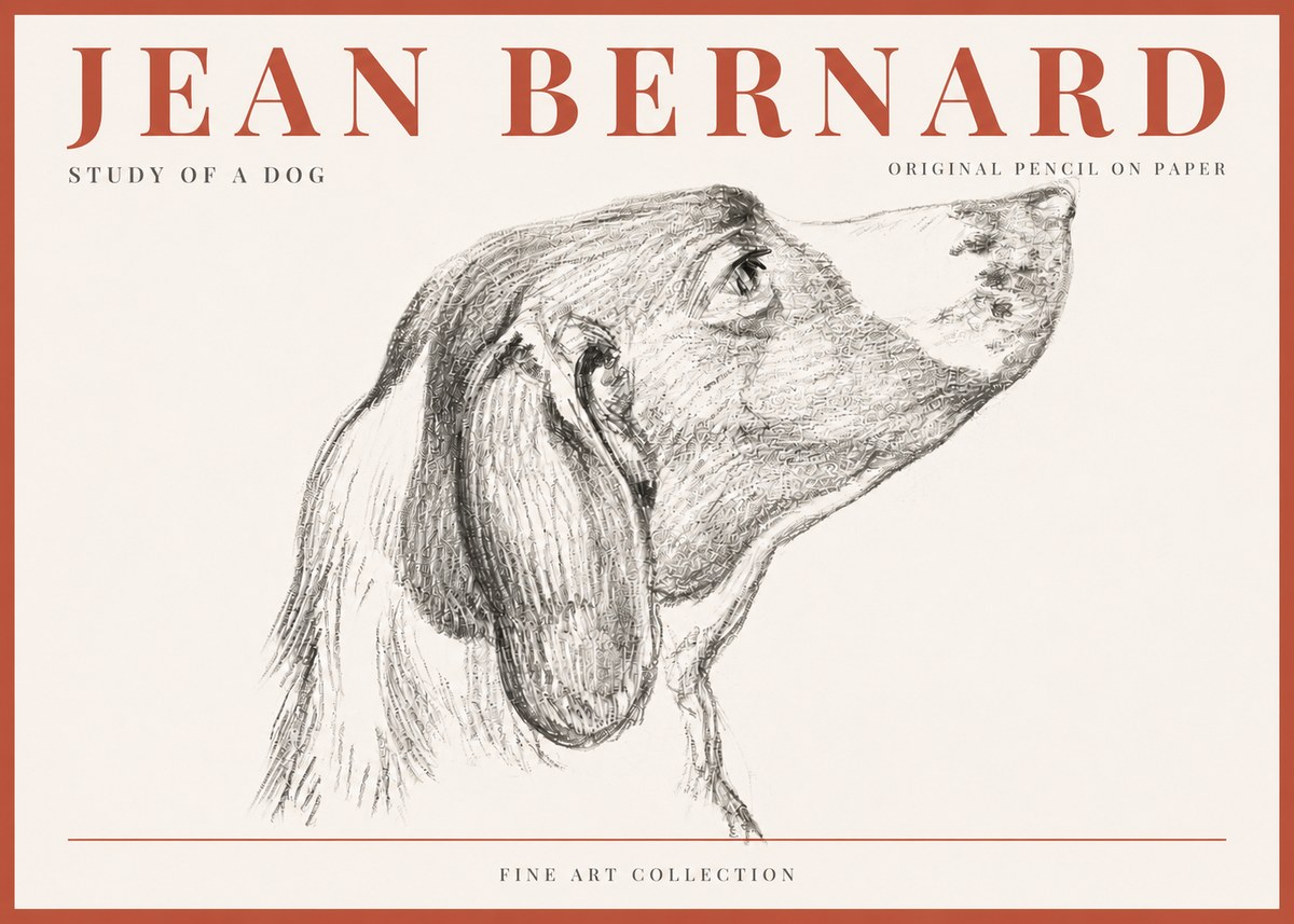 Jean Bernard Study of a Dog I No6 - Póster