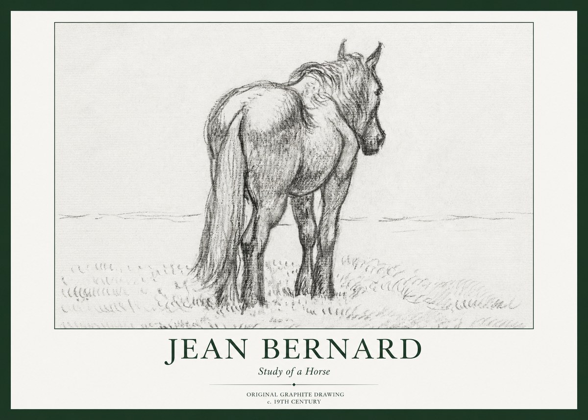Jean Bernard Study of a Horse II No1 - Póster