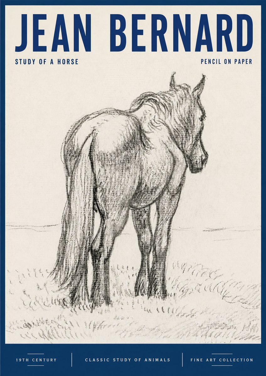 Jean Bernard Study of a Horse II No6 - Póster