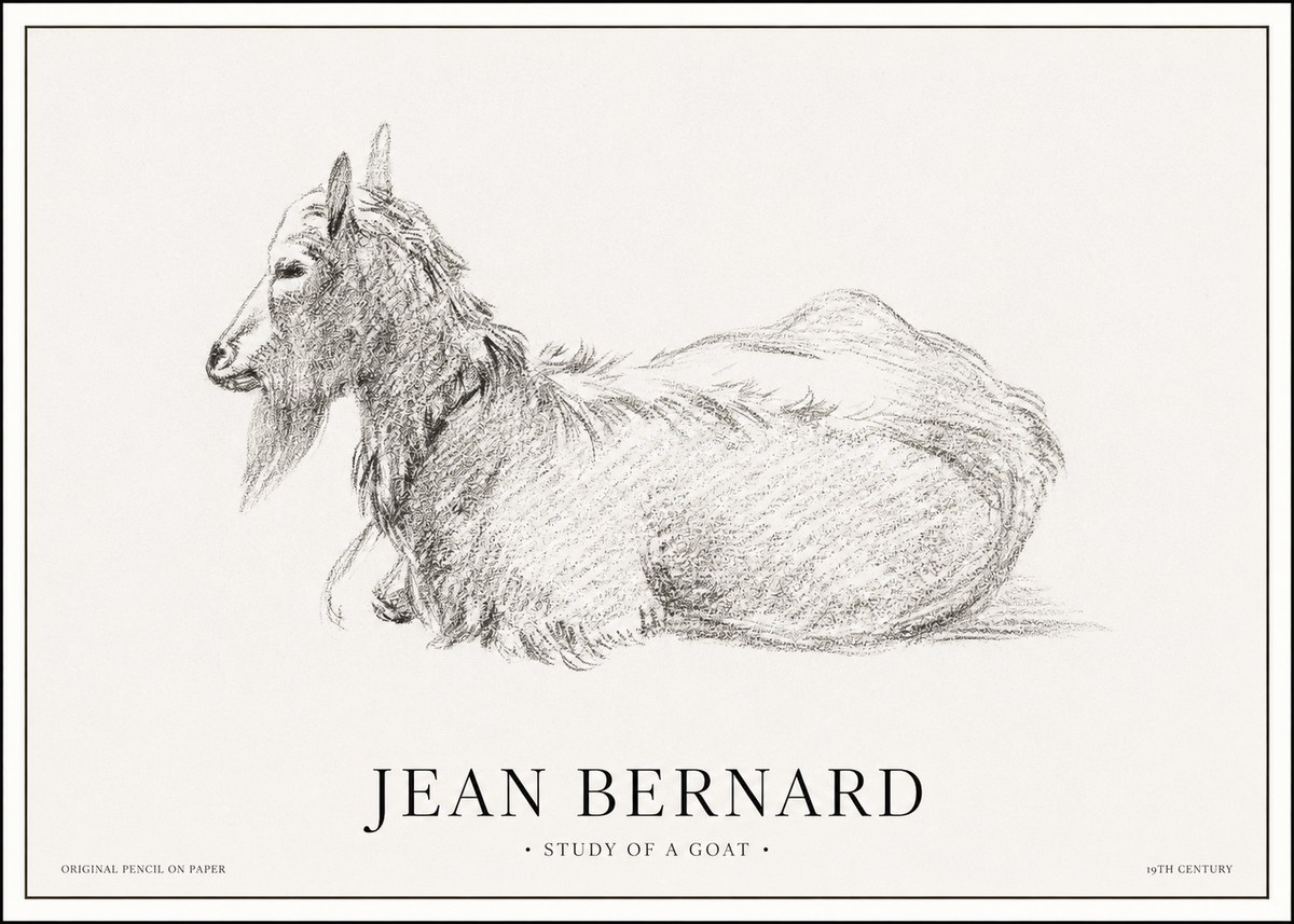 Jean Bernard Study of a Goat I No1 - Póster