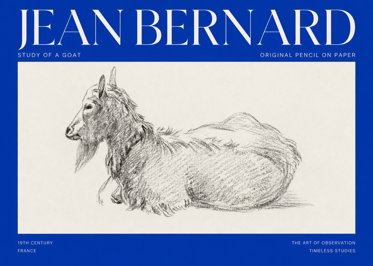 Jean Bernard Study of a Goat I No2 - Póster