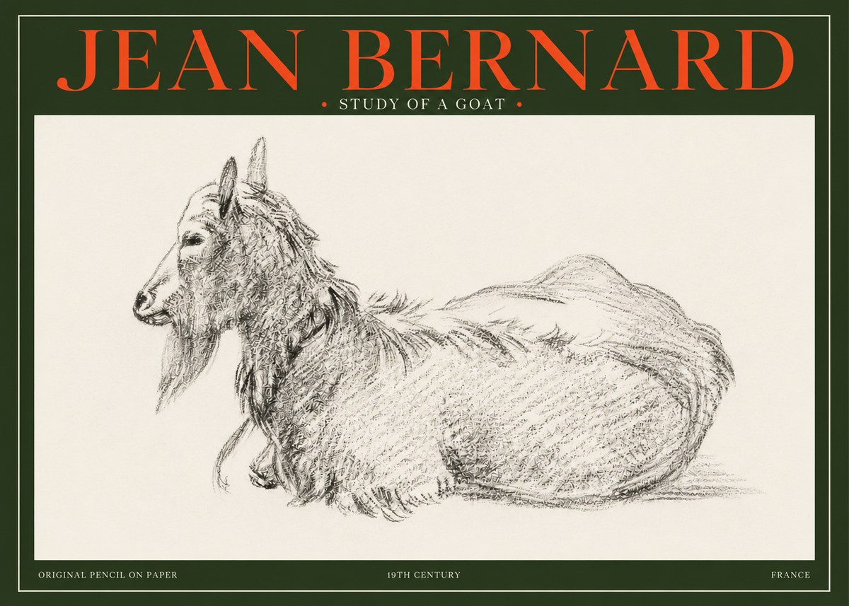 Jean Bernard Study of a Goat I No3 - Póster