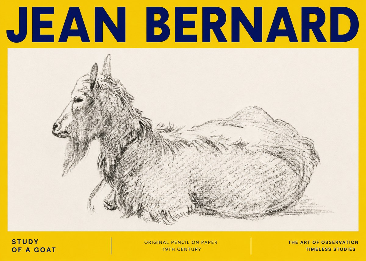 Jean Bernard Study of a Goat I No4 - Póster