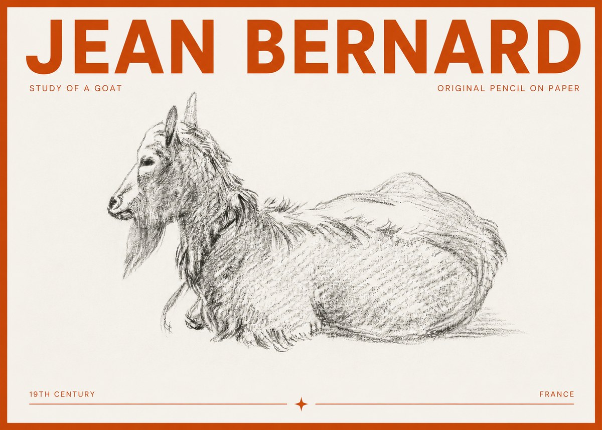 Jean Bernard Study of a Goat I No5 - Póster