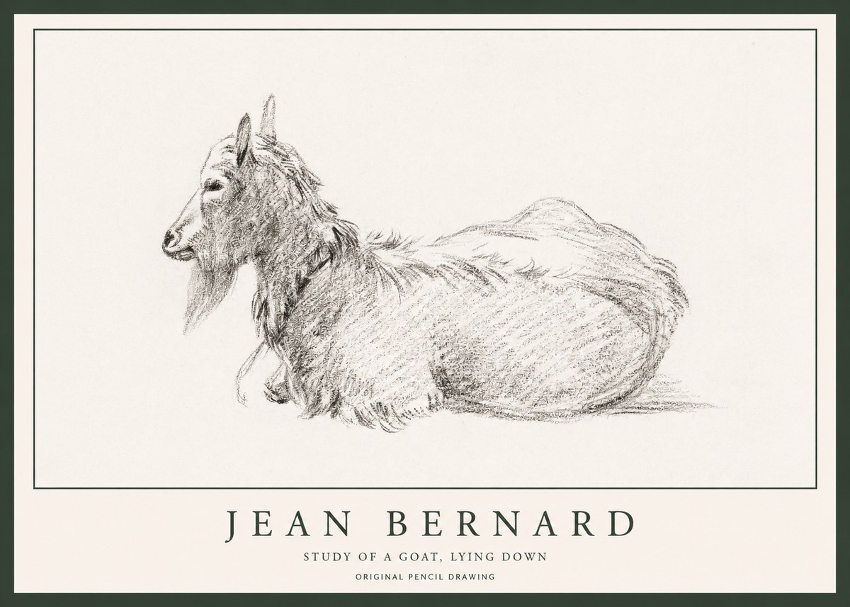 Jean Bernard Study of a Goat I No6 - Póster