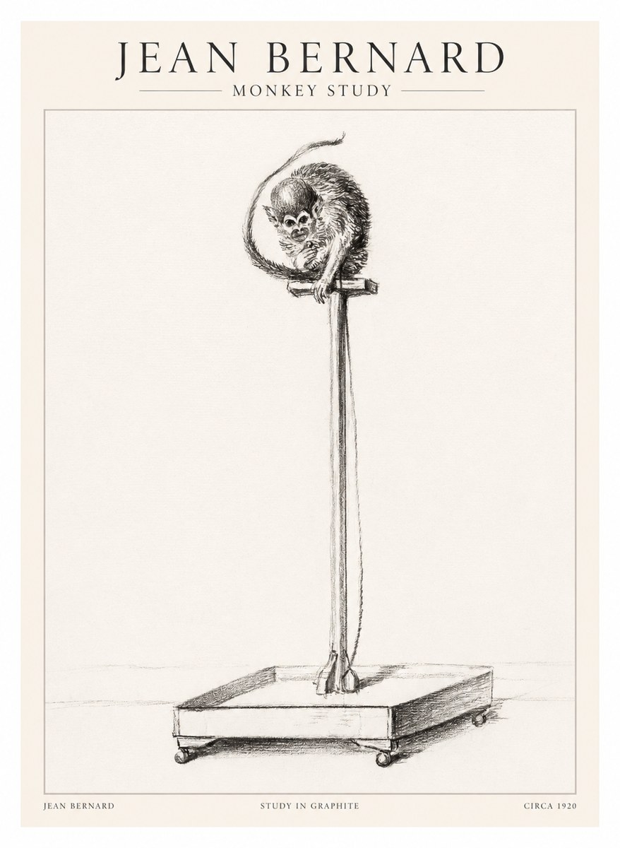 Jean Bernard Monkey Study No1 - Póster