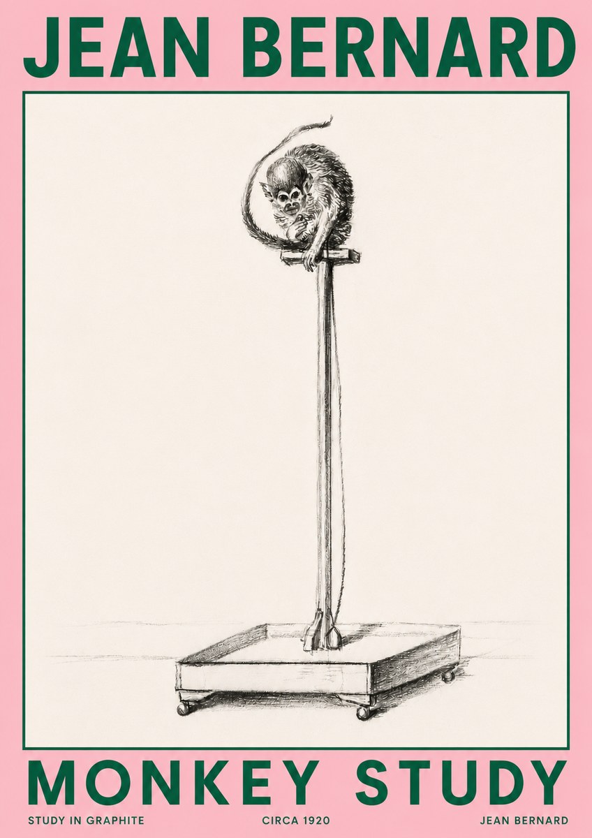 Jean Bernard Monkey Study No4 - Póster