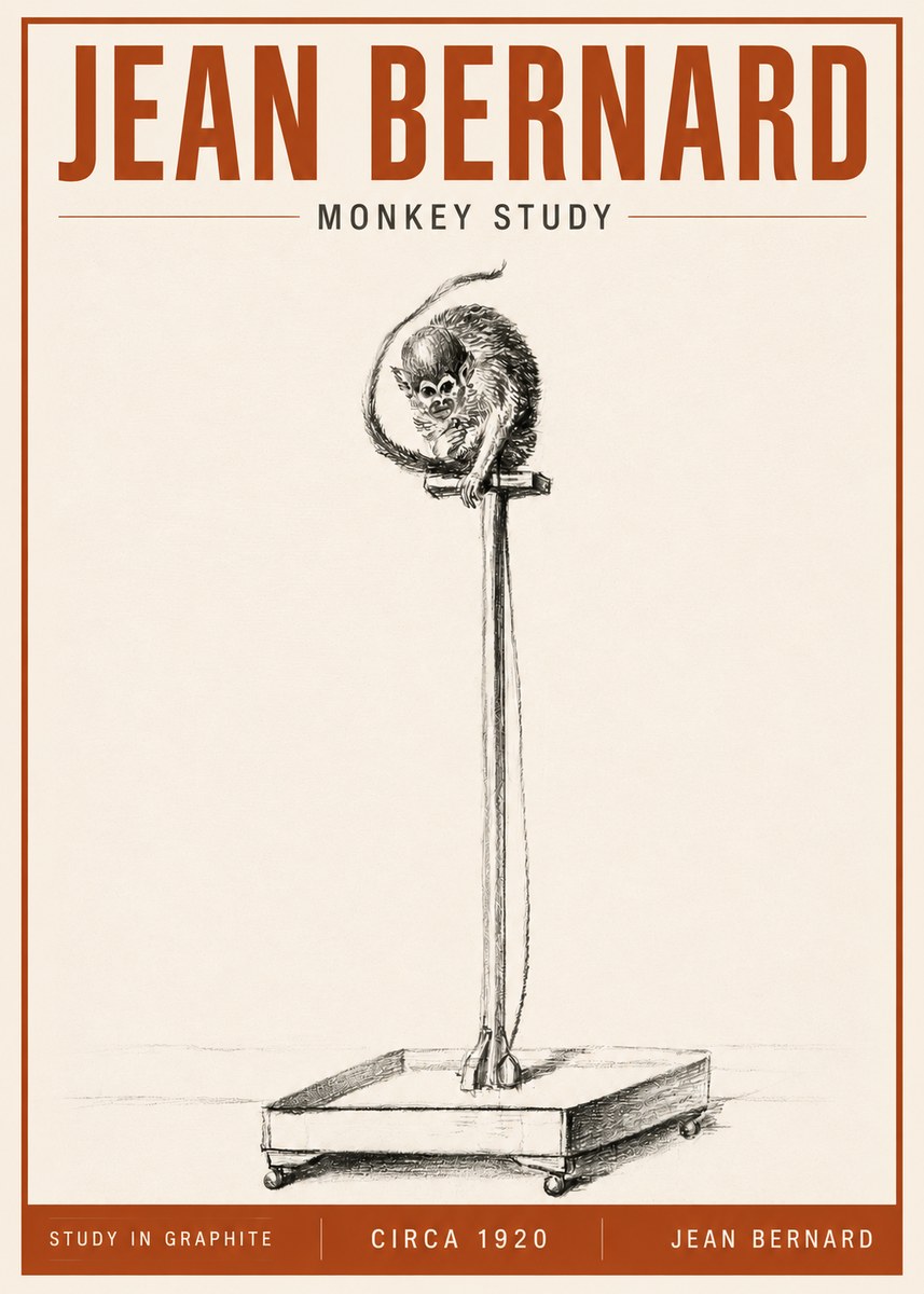 Jean Bernard Monkey Study No5 - Póster