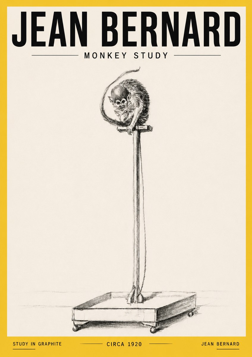 Jean Bernard Monkey Study No6 - Póster