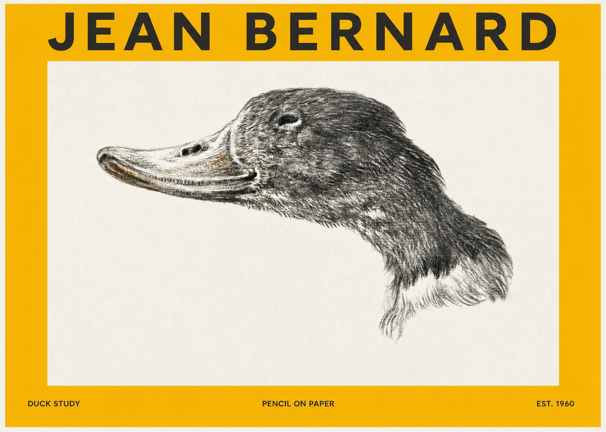 Jean Bernard Study of a Duck No3 - Póster