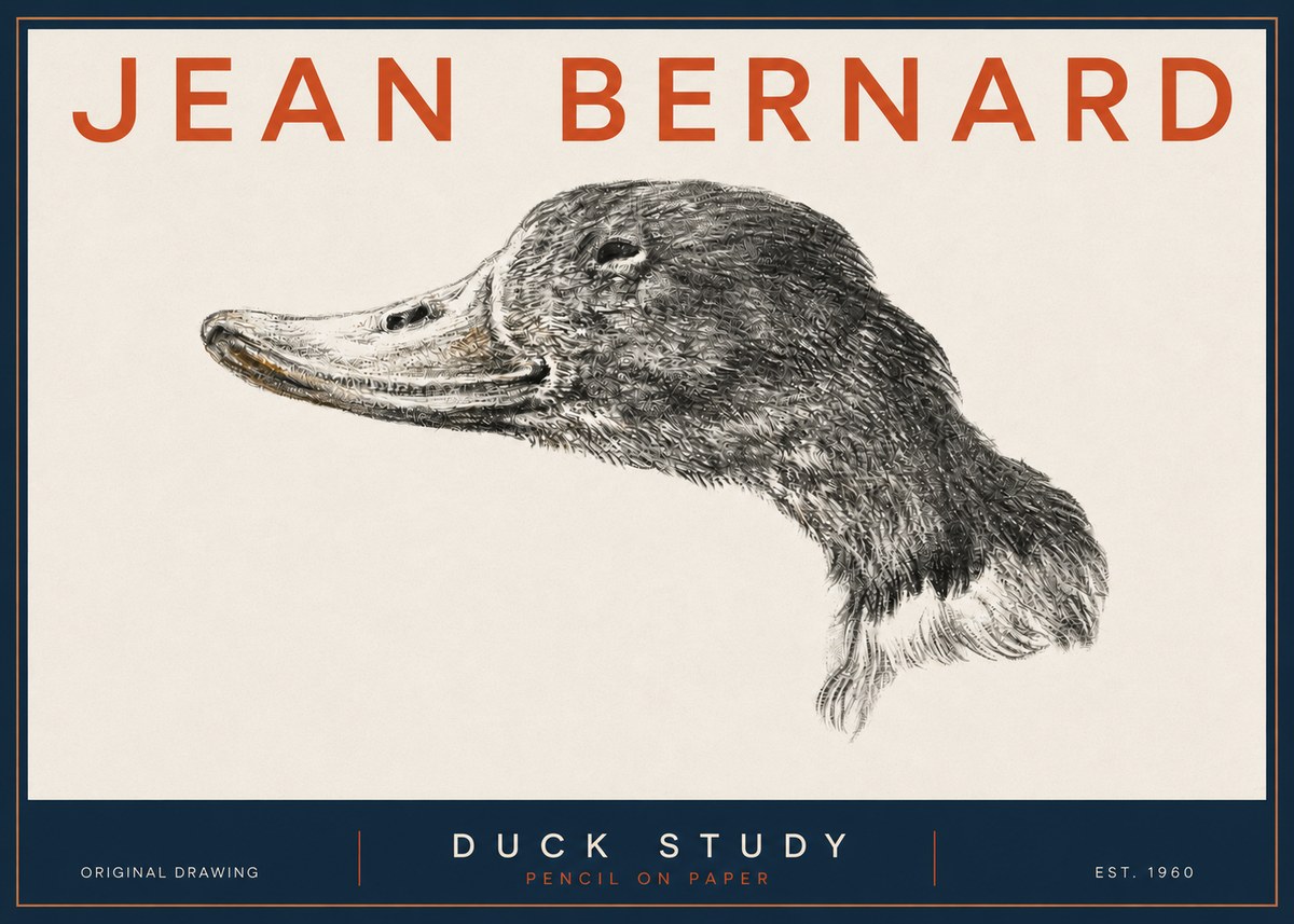 Jean Bernard Study of a Duck No5 - Póster