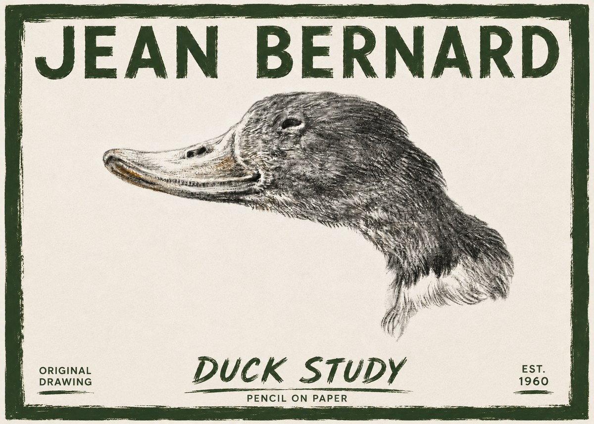 Jean Bernard Study of a Duck No6 - Póster
