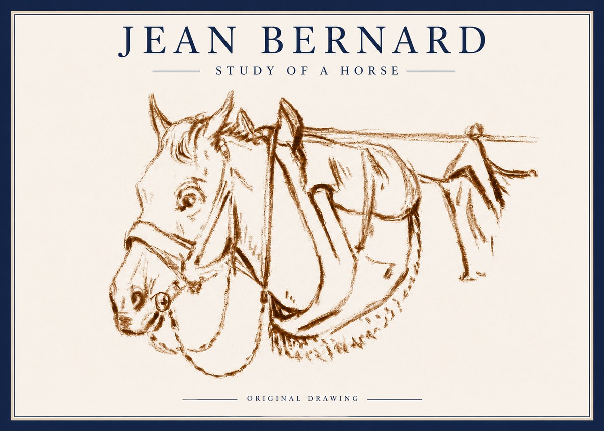 Jean Bernard Study of a Horse III No6 - Póster
