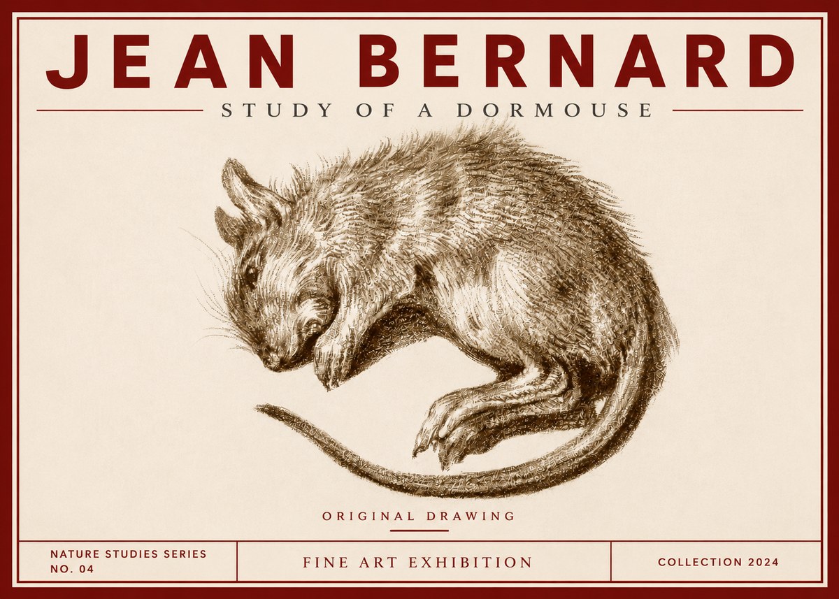 Jean Bernard Study of a Dormouse No4 - Póster