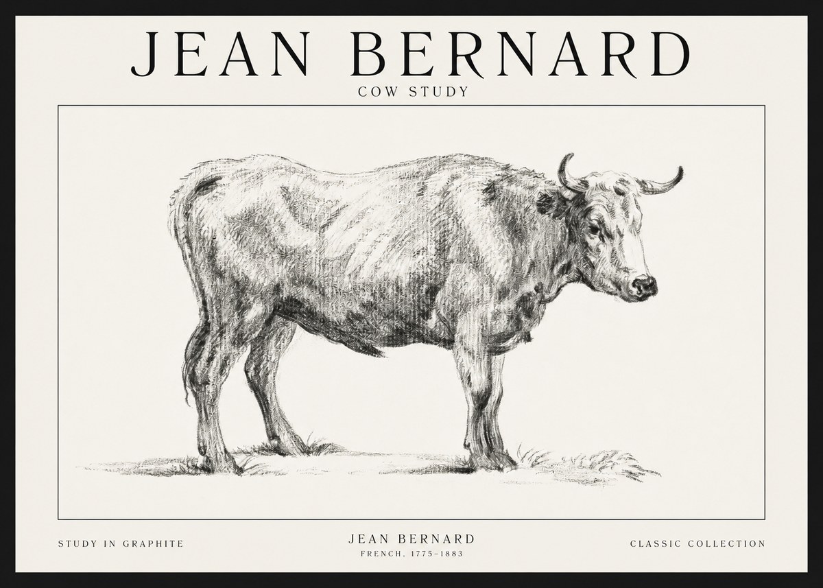Jean Bernard Cow Study No1 - Póster