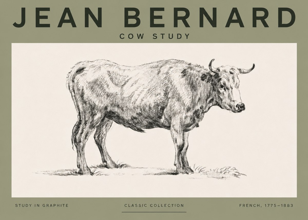 Jean Bernard Cow Study No4 - Póster