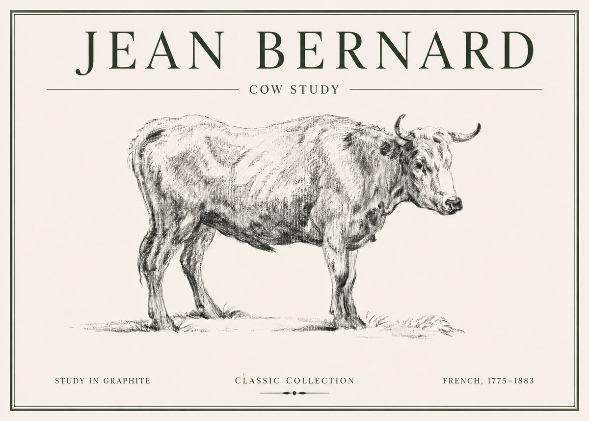 Jean Bernard Cow Study No6 - Póster