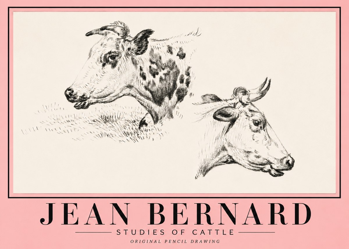 Jean Bernard Studies of Cattle I No5 - Póster