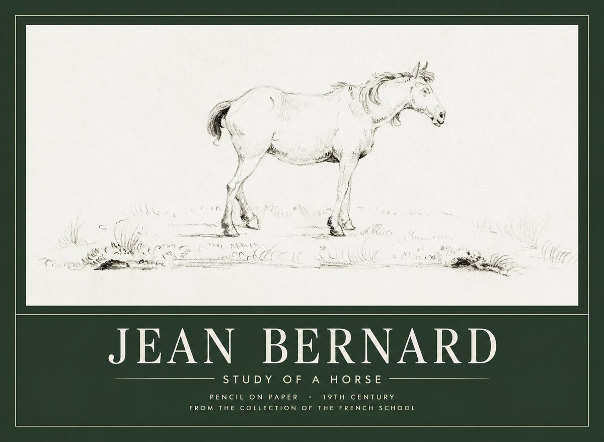 Jean Bernard Study of a Horse IV No1 - Póster