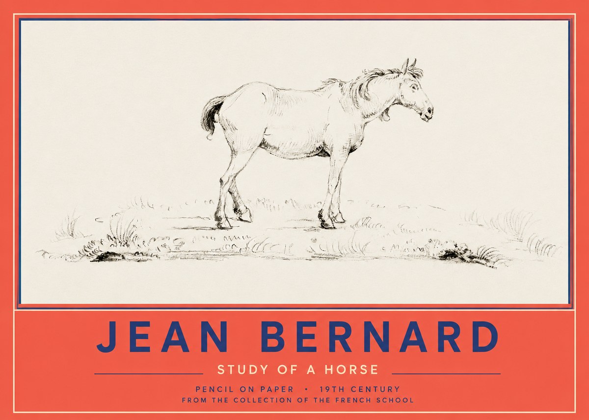 Jean Bernard Study of a Horse IV No2 - Póster