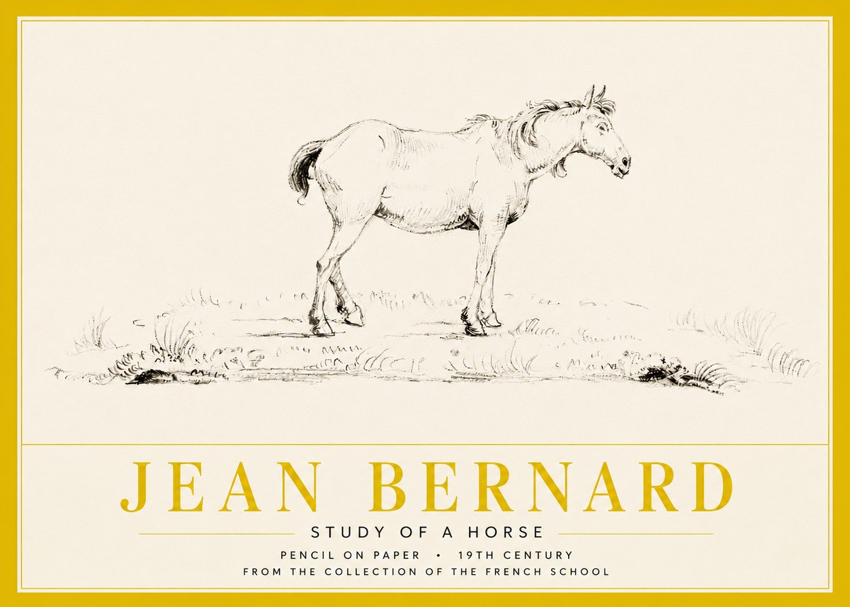 Jean Bernard Study of a Horse IV No3 - Póster