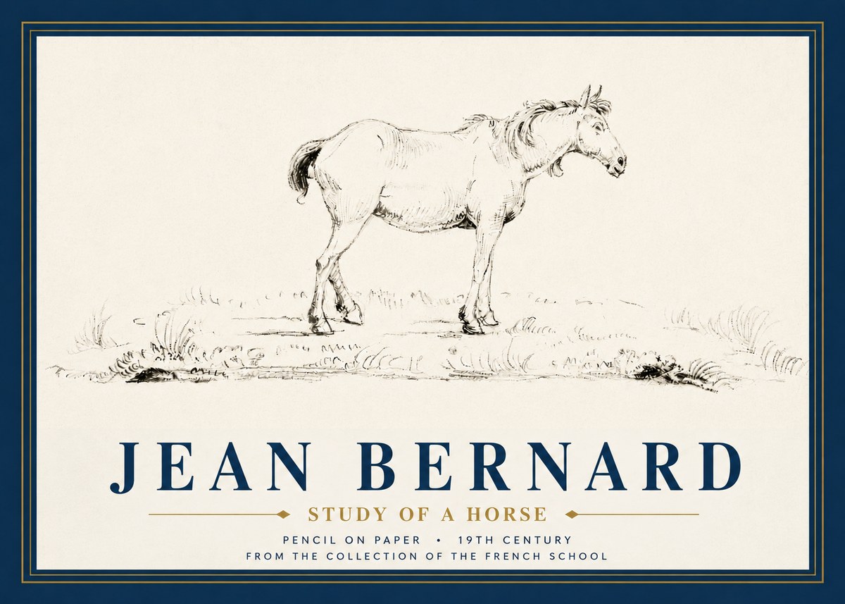 Jean Bernard Study of a Horse IV No4 - Póster