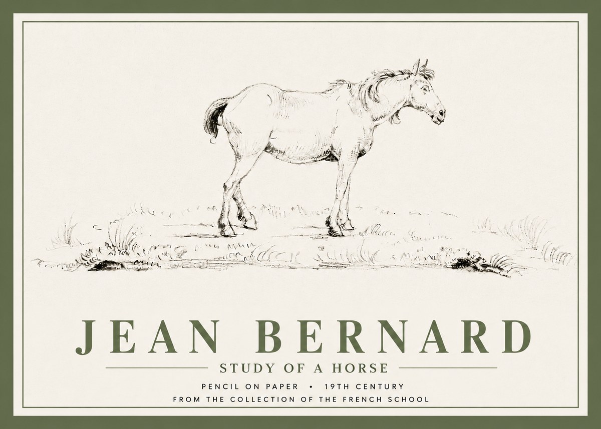 Jean Bernard Study of a Horse IV No5 - Póster