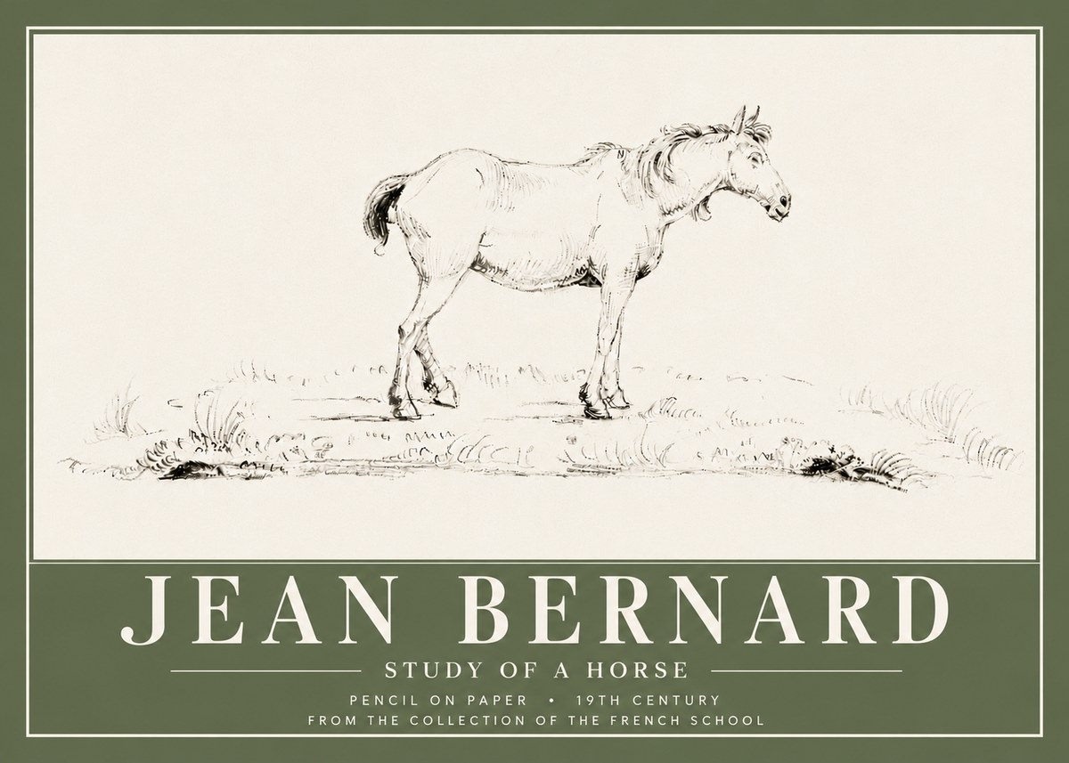 Jean Bernard Study of a Horse IV No6 - Póster