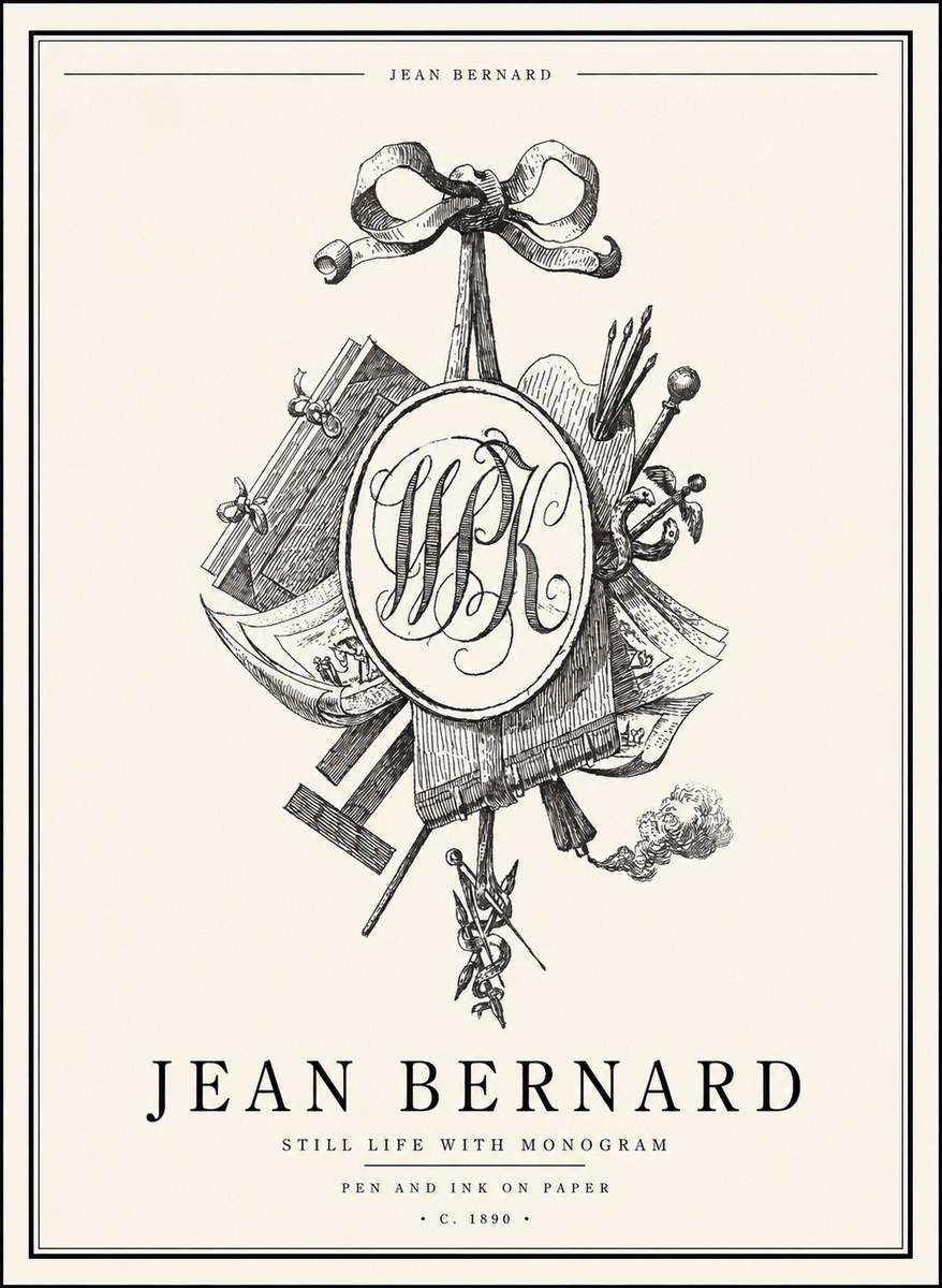 Jean Bernard Still Life with Monogram No1 - Póster