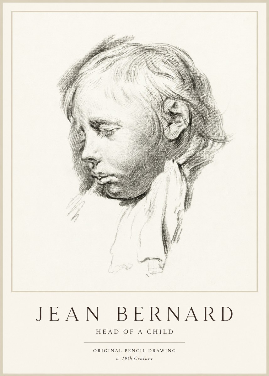 Jean Bernard Head of a Child No1 - Póster