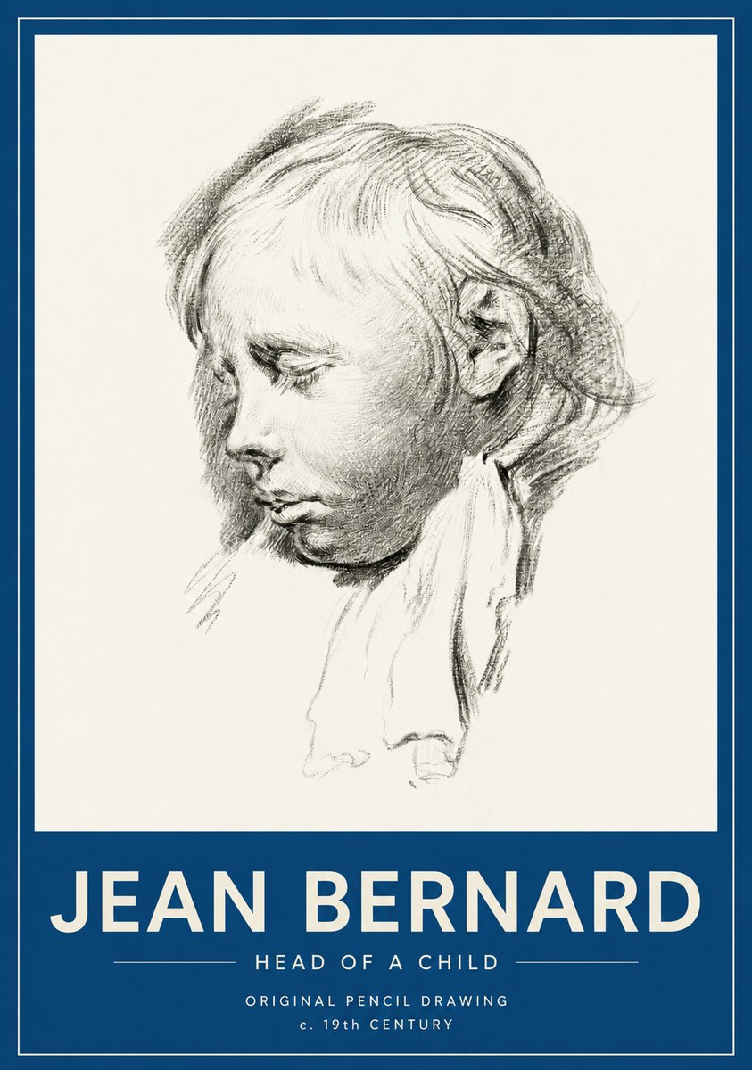 Jean Bernard Head of a Child No2 - Póster