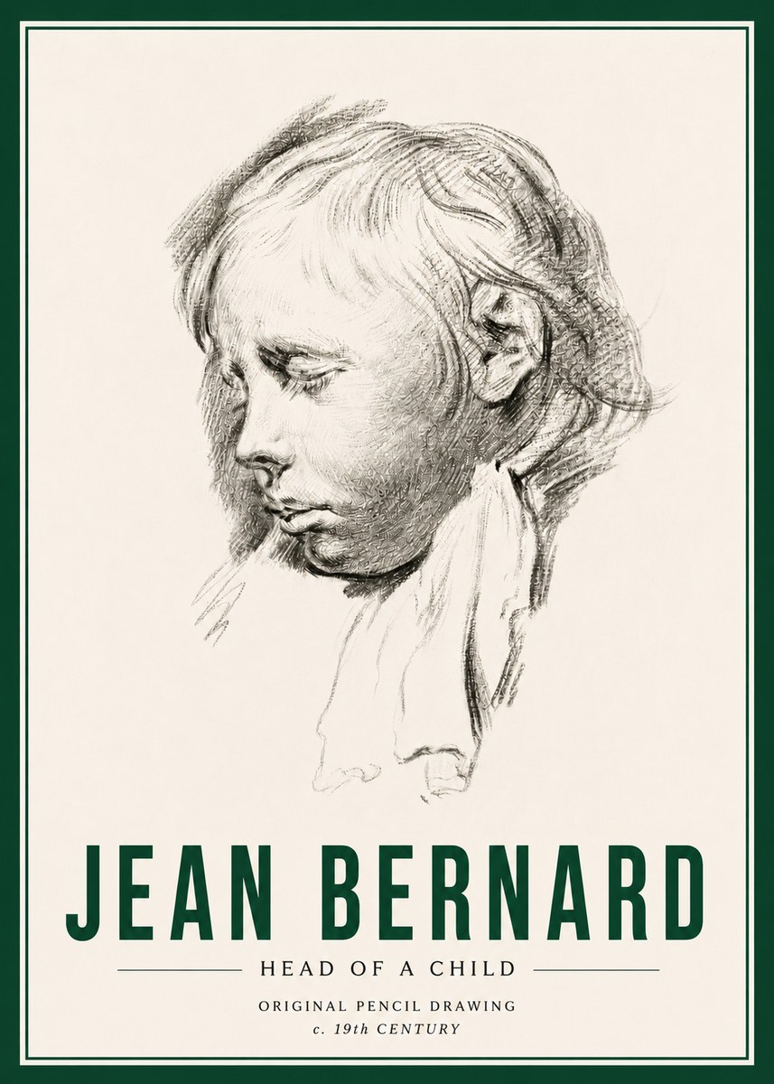 Jean Bernard Head of a Child No4 - Póster