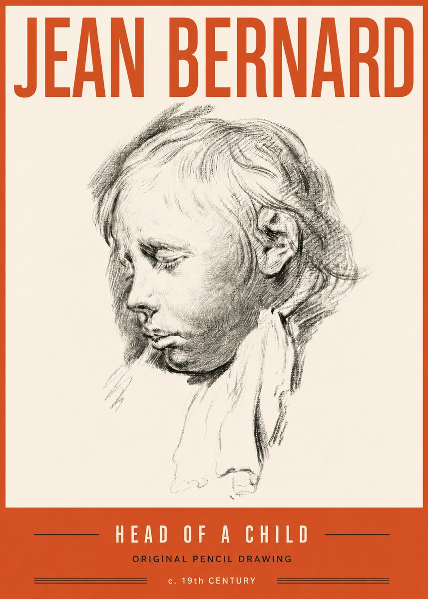 Jean Bernard Head of a Child No6 - Póster
