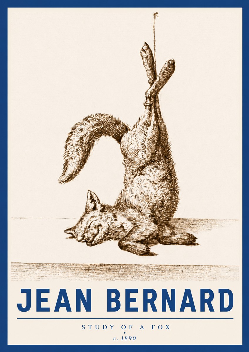 Jean Bernard Study of a Fox No4 - Póster