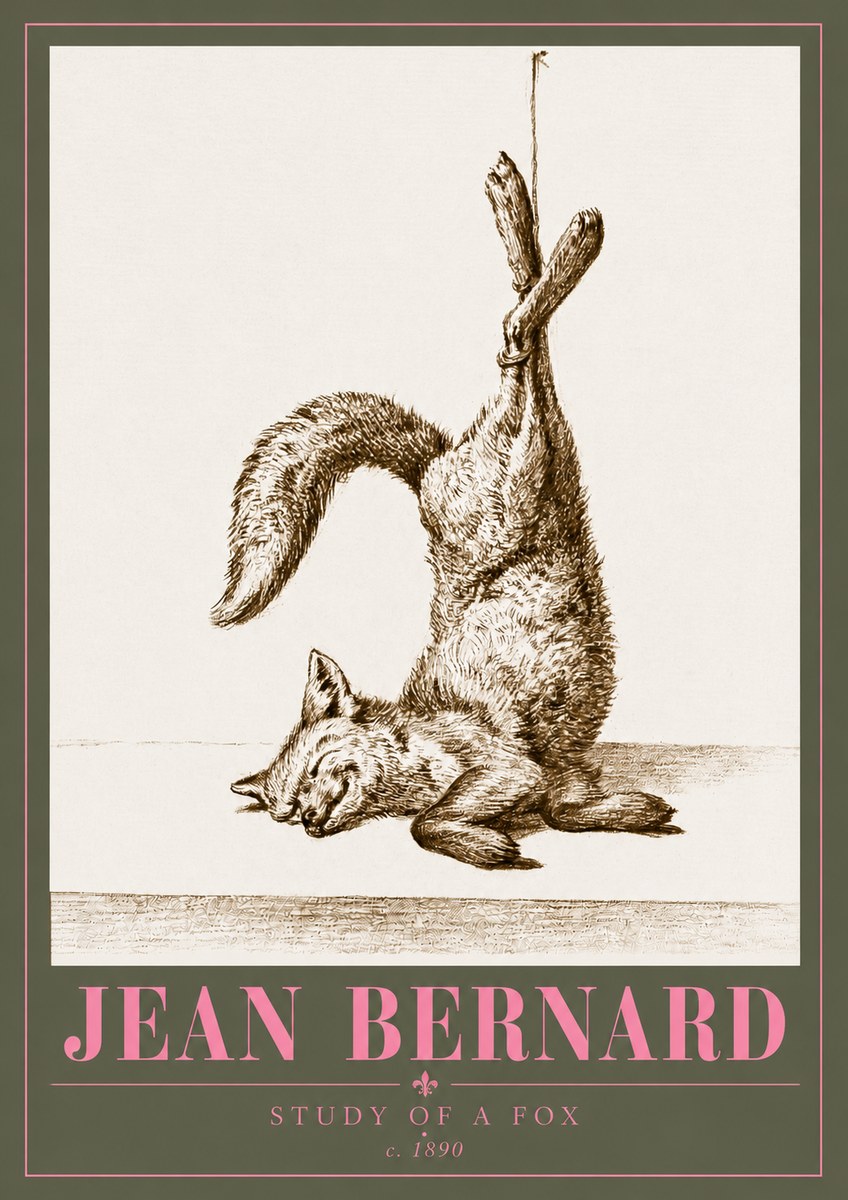 Jean Bernard Study of a Fox No5 - Póster