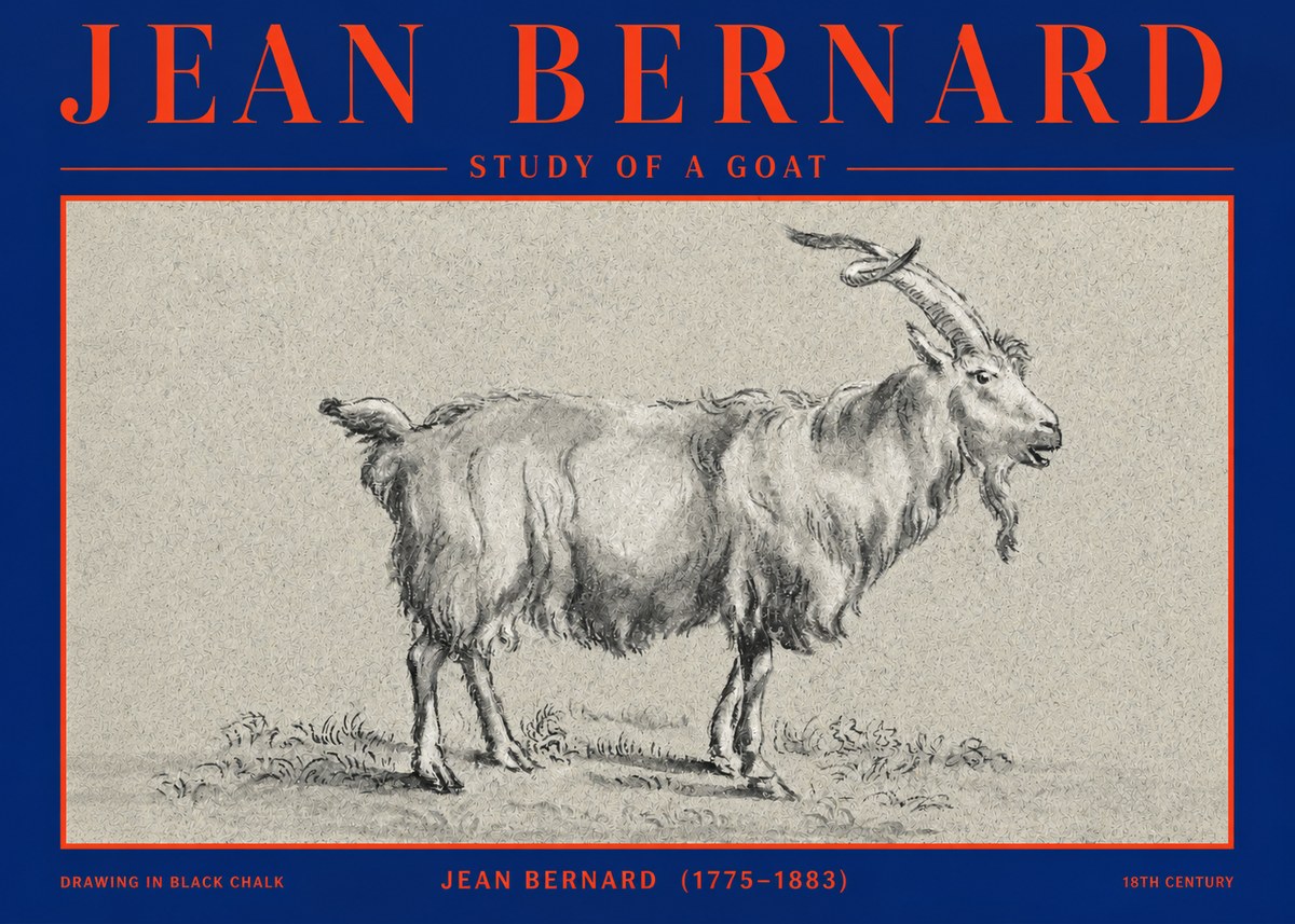 Jean Bernard Study of a Goat II No2 - Póster