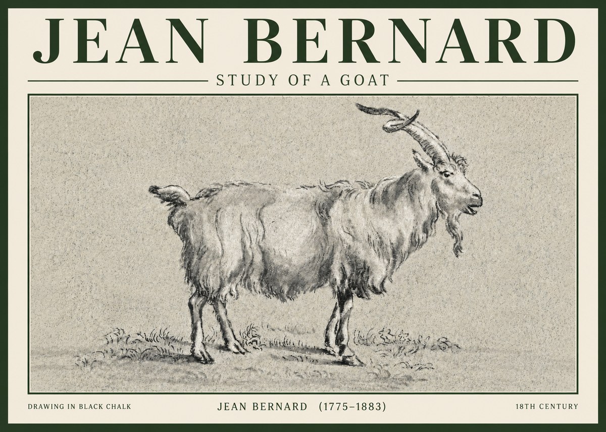 Jean Bernard Study of a Goat II No5 - Póster