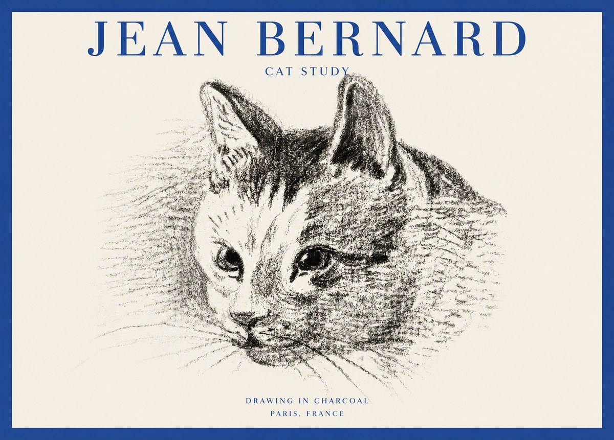 Jean Bernard Cat Study III No2 - Póster